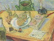 Vincent Van Gogh Still life:Drawing Board,Pipe,Onions and Sealing-Wax (nn04) Norge oil painting reproduction